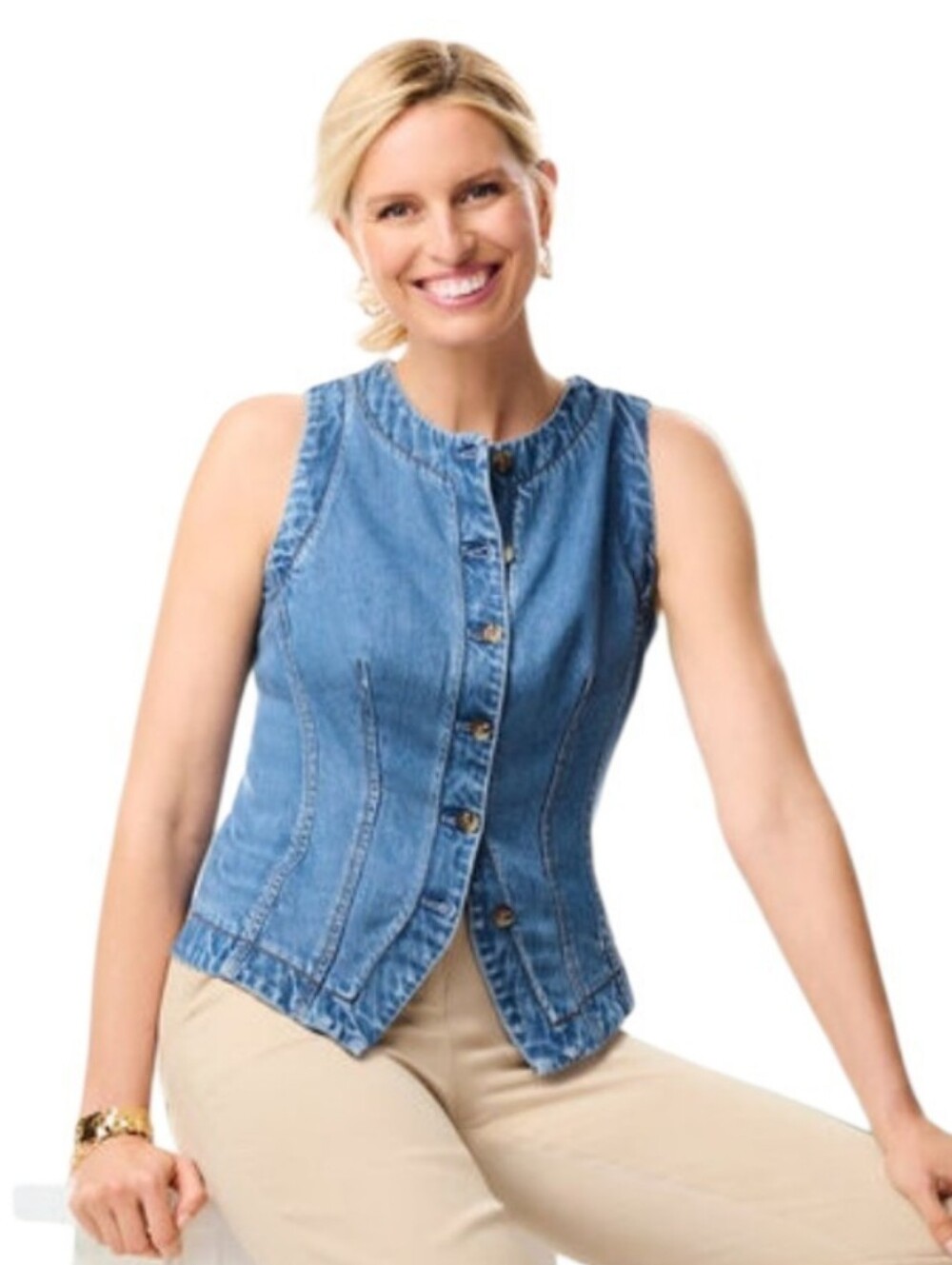 Talbots Blue Denim Vest
